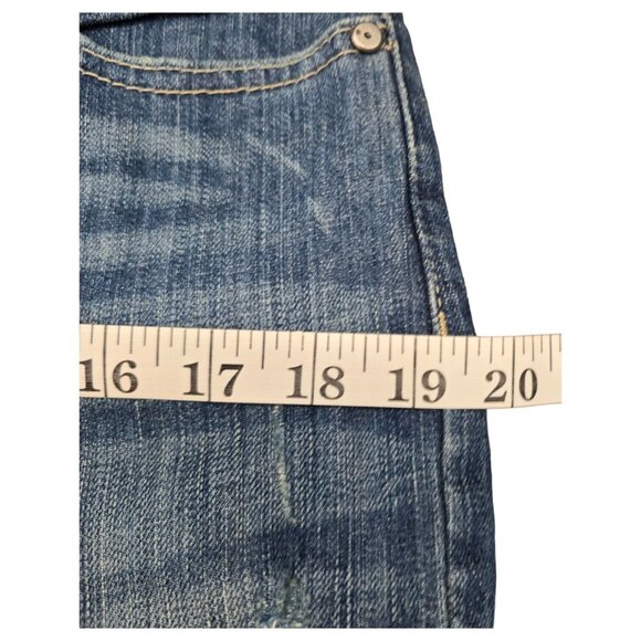 Vtg Harley Davidson Denim Blue Jeans Sz 29 Relaxed Distressed Light Wash Cuffed - Picture 11 of 13